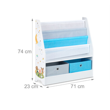 Relaxdays Kinderregal mit 2 Boxen & 3 Hängefächern