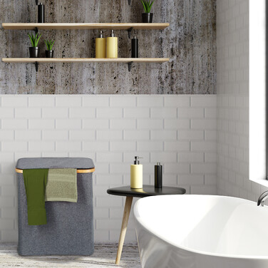Relaxdays Wäschekorb mit Deckel 80 l
