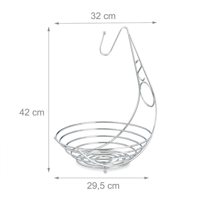Relaxdays Obstschale mit Bananenhalter
