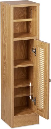 Relaxdays Toilettenpapierhalter stehend, Badezimmeregal HBT: 80x20,5x21 cm, Holzoptik, schmaler WC Papier Schrank, braun