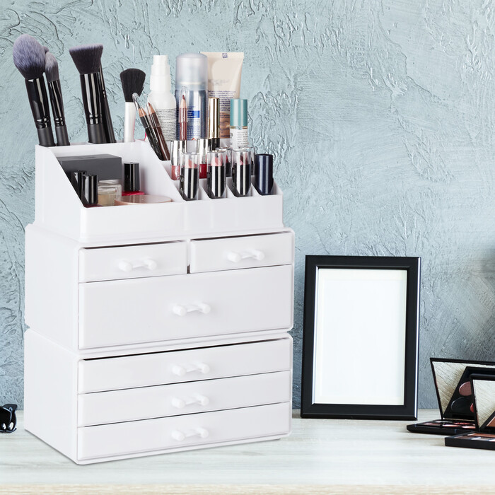 Relaxdays Kosmetikorganizer mit 6 Schubladen