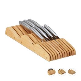 Relaxdays Messerblock Bambus für Schublade