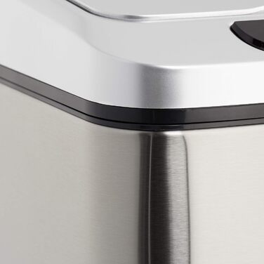 Relaxdays Sensor Mülleimer 12l, eckiger Abfalleimer mit Deckel & Inneneimer, Küche & Bad, Automatik Mülleimer, (Silber)