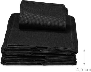 Relaxdays Hängeregal Stoff, 6 Fächer, 2 Schübe, für Kleiderschrank, HBT: ca. 82x14,5x30 cm, schwarz