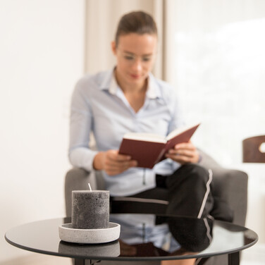 Relaxdays Beistelltisch Glas Metall rund
