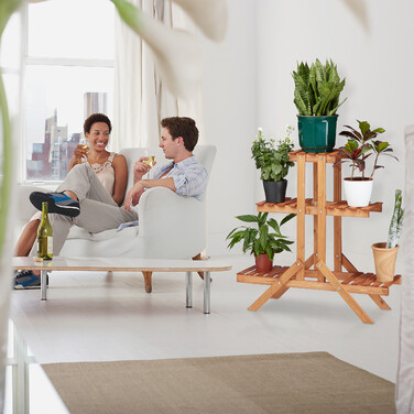 Relaxdays Blumentreppe 3 Ebenen