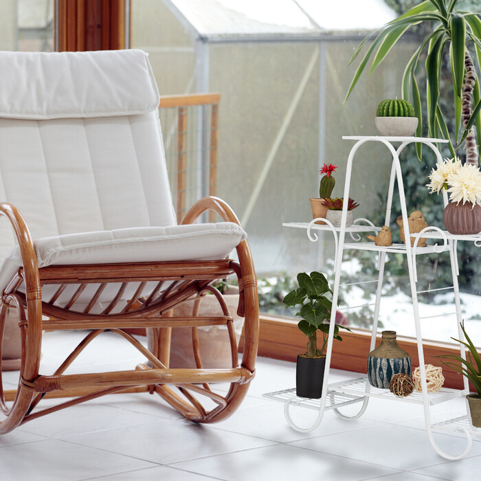 Relaxdays Metall Blumentreppe