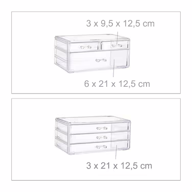 Relaxdays Kosmetikorganizer mit 6 Schubladen