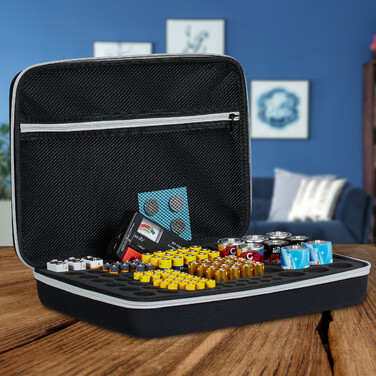 Relaxdays Batterie Koffer mit Tester