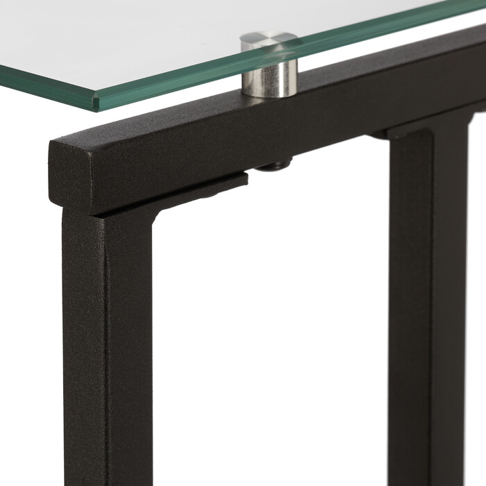 Relaxdays Beistelltisch U-Form aus Glas und Metall