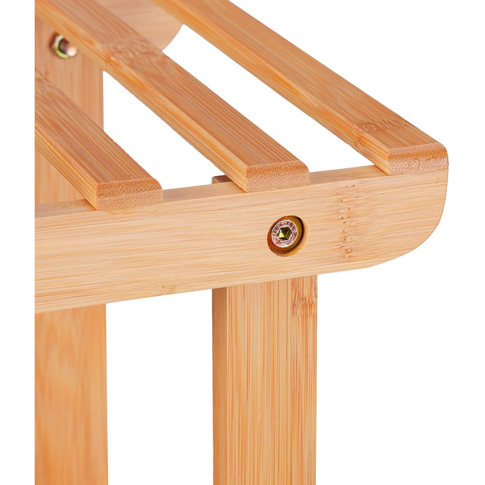 Relaxdays Pflanzenregal Bambus, 9 Ablagen, mit Rollen, 103x120x35,5 cm, Blumenregal innen, natur