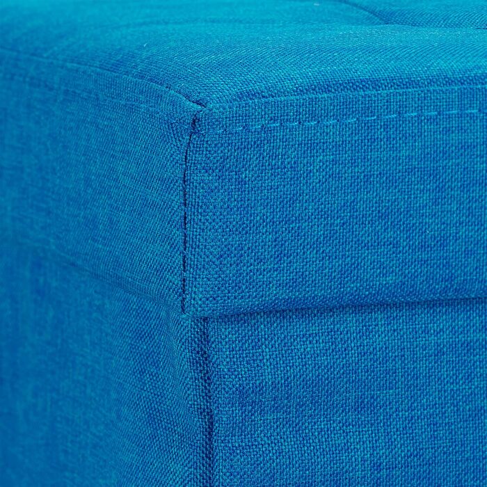 Relaxdays Faltbarer Sitzhocker, Sitzcube, Leinen, mit Deckel, 38x38x38 cm, Blau