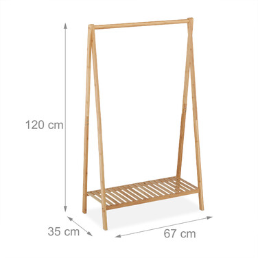 Relaxdays Kleiderständer Bambus 67 cm