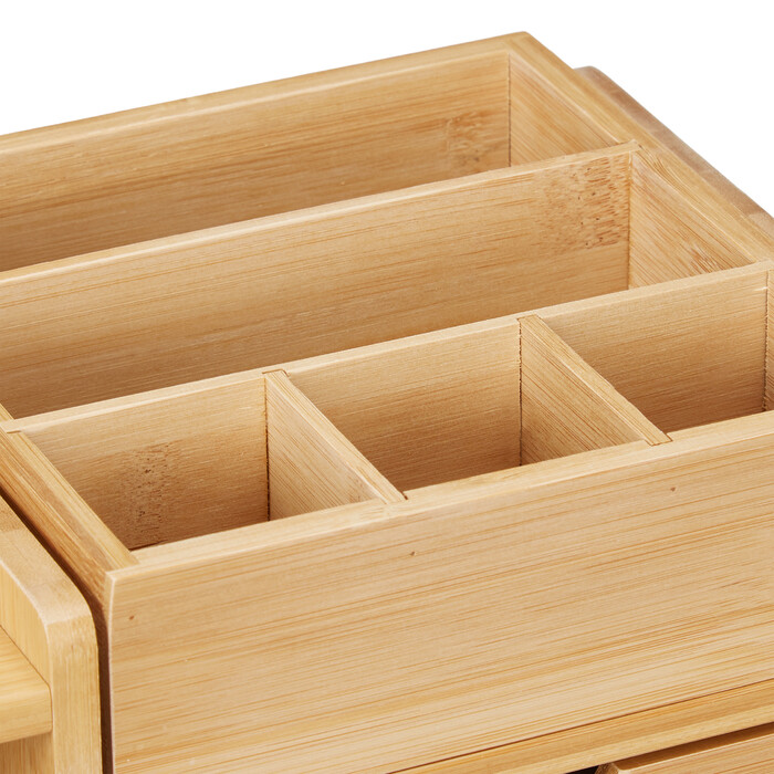 Relaxdays Bambus Monitorständer mit Stauraum