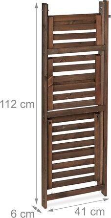 Relaxdays Blumentreppe, 2-stufig, klappbar, Holz, dunkelbraun, HBT: 51,5x41x24 cm