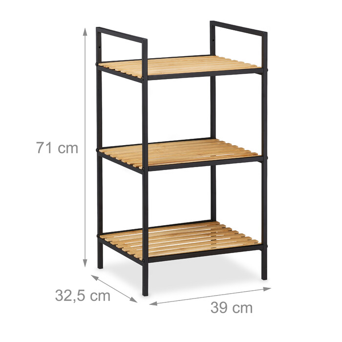 Relaxdays Standregal aus Bambus & Metall