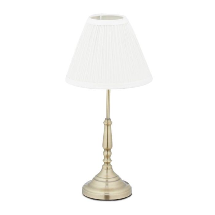 Relaxdays Tischlampe weiß gold