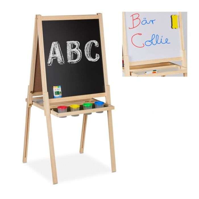 Relaxdays 2 in 1 Kindertafel mit Zubehör