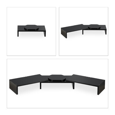 Relaxdays Schwarzer Monitorständer für 2 Monitore