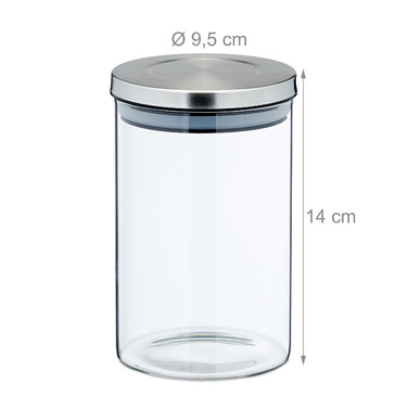 Relaxdays Vorratsgläser 4er Set je 750 ml