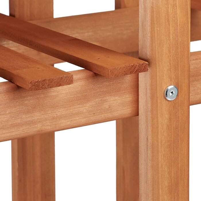 Relaxdays Blumentreppe 5 Ebenen, Holz, Blumenständer Innen, 142,5x83x28,5 cm, hellbraun