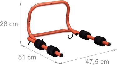 Relaxdays Fahrrad Wandhalterung, 2 Räder, bis 30kg, klappbar, HBT 28 x 47,5 x 51 cm, Fahrradaufhängung Wand, rot/schwarz