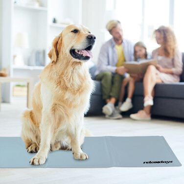 Relaxdays Kühlmatte Hund grau