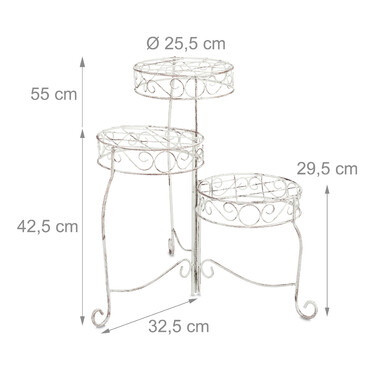 Relaxdays Blumentreppe Metall 3 Ablagen