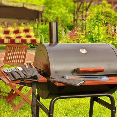 Relaxdays Edelstahl Grillzange mit Holzgriff