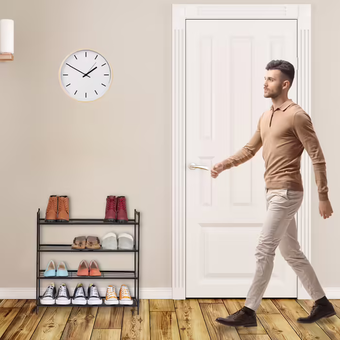 Relaxdays Stapelbares Schuhregal 4 Ebenen