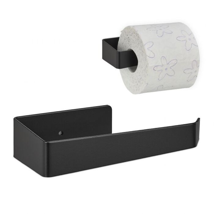 Relaxdays Toilettenpapierhalter in Schwarz