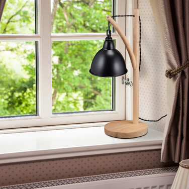 Relaxdays Tischlampe mit hängendem Lampenschirm