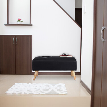Relaxdays Samt Sitzbank mit Stauraum