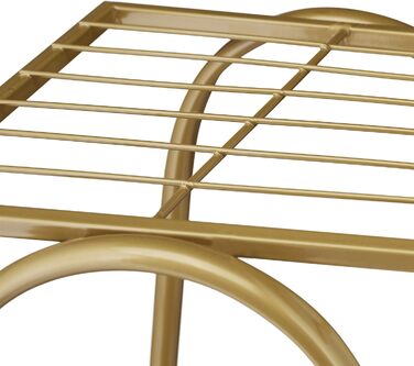 Relaxdays Blumentreppe Metall, Vintage, 83x75x24 cm, 7 Ablagen, gold