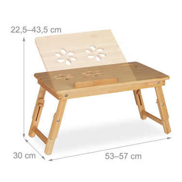 Relaxdays Klappbarer Laptoptisch aus Bambus