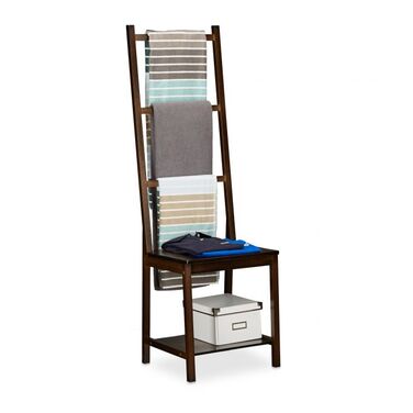 Relaxdays Handtuchhalter Bambus dunkelbraun
