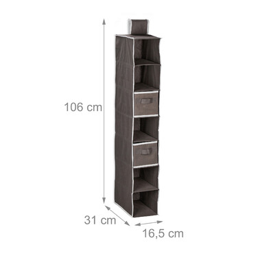 Relaxdays Hängeregal Kleiderschrank 7 Fächer