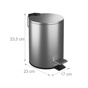 Relaxdays Kosmetikeimer Edelstahl 3 Liter