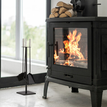 Relaxdays 4-teiliges Kaminbesteck in Schwarz