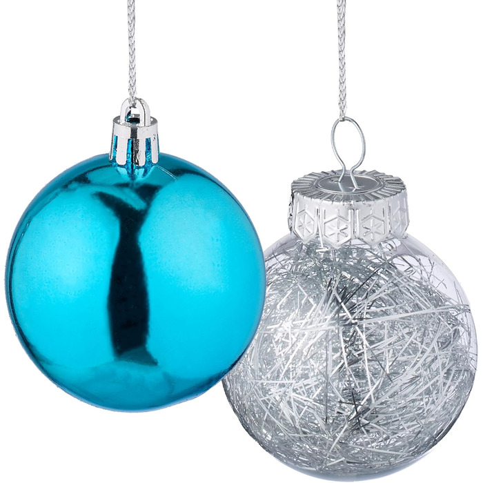 Relaxdays Weihnachtskugeln 101er Set, Kunststoff, Christbaumschmuck, rosa/weiß (Petrol)