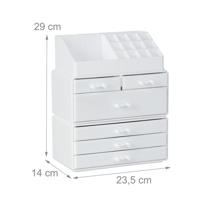 Relaxdays Kosmetikorganizer mit 6 Schubladen