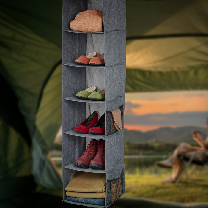 Relaxdays Kleiderschrank Hängeregal mit 6 Fächern
