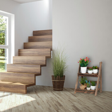 Relaxdays Blumentreppe Holz dunkelbraun