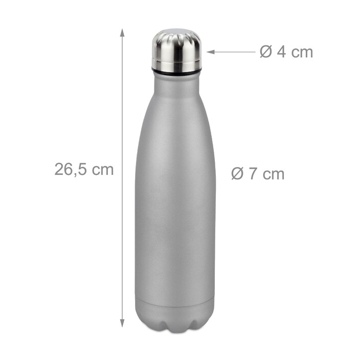 Relaxdays Trinkflasche Edelstahl