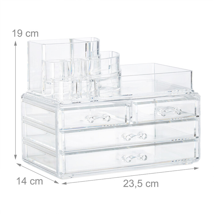 Relaxdays Make Up Organizer mit 4 Schubladen