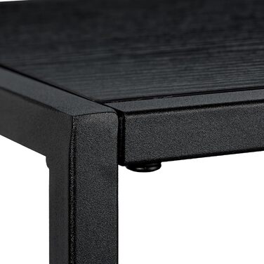 Relaxdays Konsolentisch, 2 Ablagen, Metall & MDF, platzsparend, schmal, 70x110x30 cm, schwarz