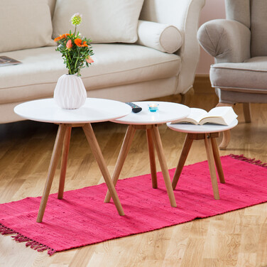 Relaxdays Beistelltisch 3er Set Walnuss