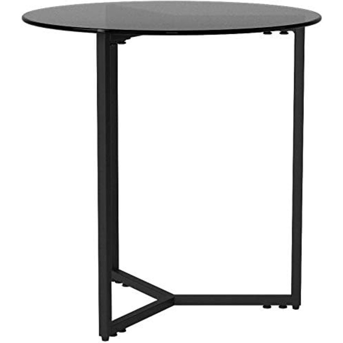 Relaxdays Schwarz Runder Beistelltisch aus Glas und Metall, dekorativer Loungetisch, HxBxT: 51 x 50 x 50 cm, in edlem, Standard